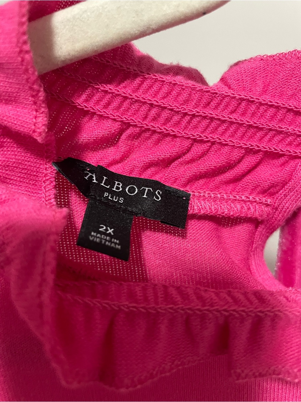 Talbots Hot Pink Ruffle Crewneck Sweater - Picture 3 of 3